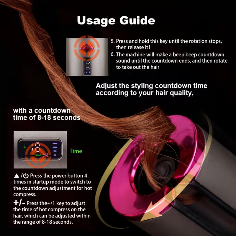 Luxury Cordless Auto Hair Curler – Ceramic, USB Rechargeable & Fast Perfect Curls