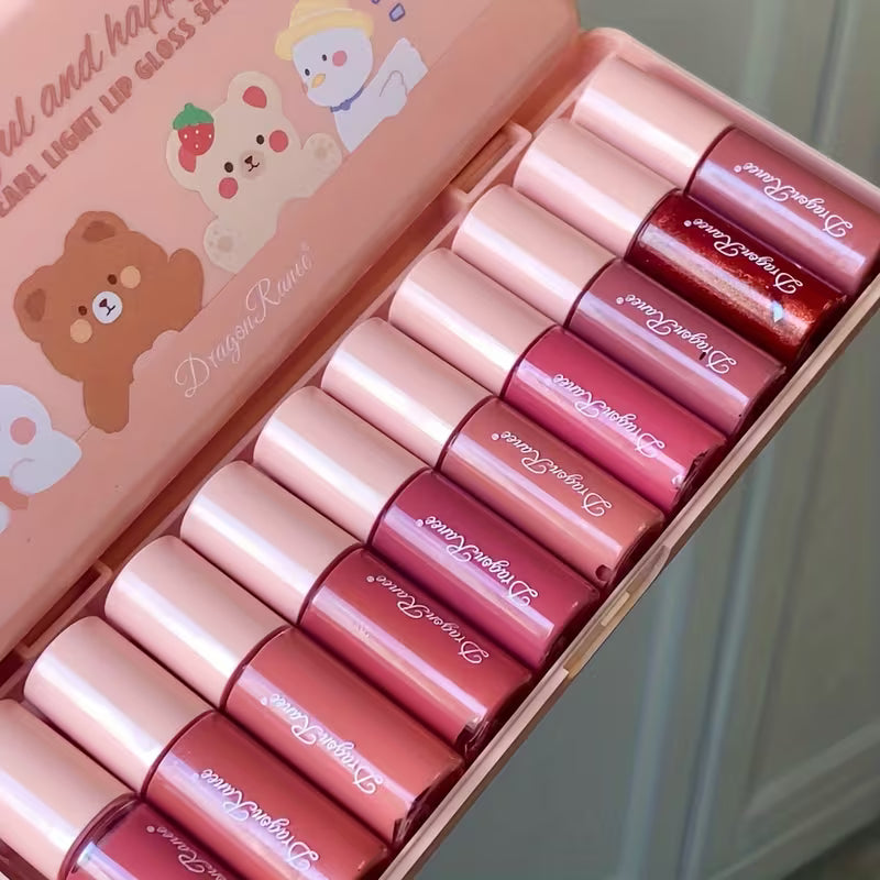 10-Piece Diamond Shine Lip Gloss Set – Moisturizing, Non-Sticky & Mirror Finish