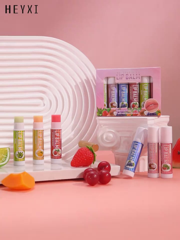 6-Piece Fruity Lip Balm Set – Vitamin E & Honey | Deep Hydration & Soft, Kissable Lips